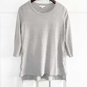 Grey Sweater Size Small 3/4 Sleeve Acrylic New York & Company